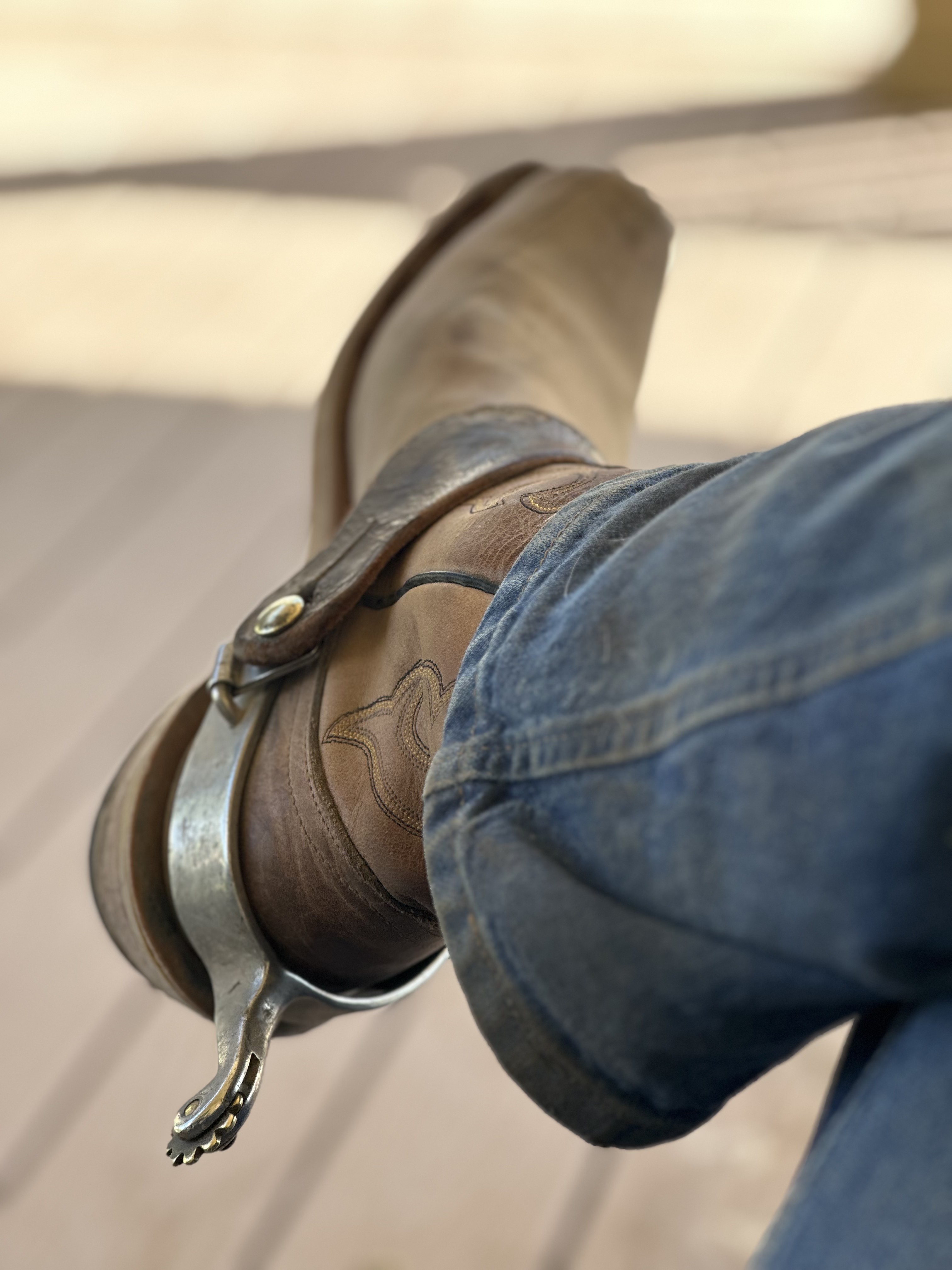 Cowboy boots with spurs